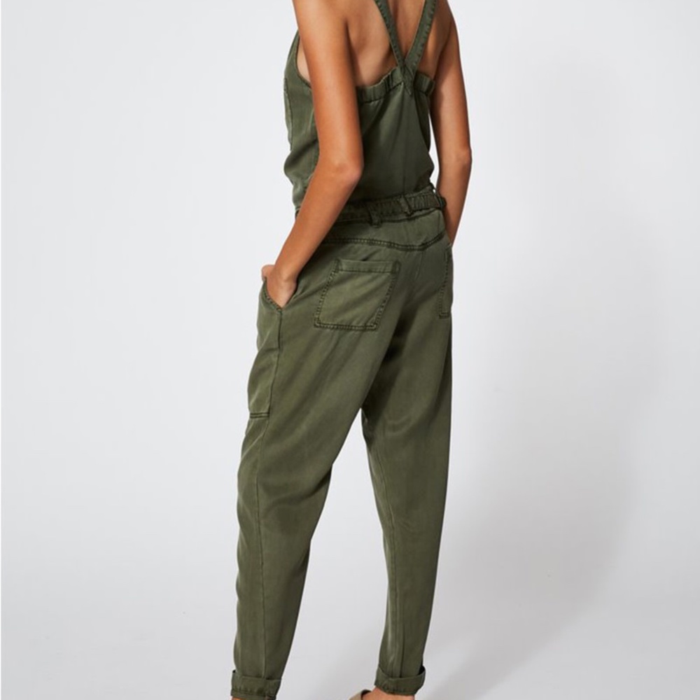 Young Fabulous Broke YFB overalls, jumpsuit, grey, medium, v neck trixie pre-own